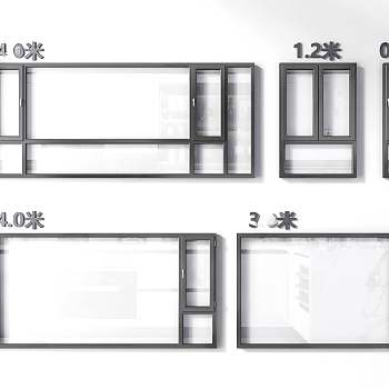 现代窗户3D模型下载